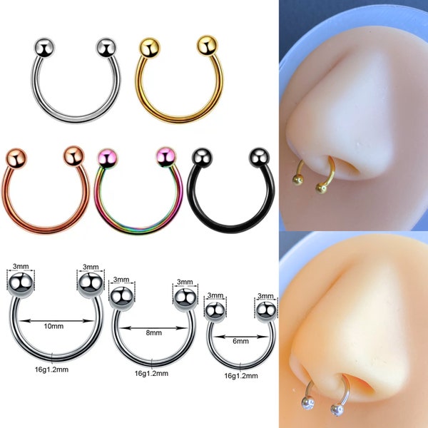 Nasenpiercing Piercing Tragus Piercing Septum Hufeisen Horseshoe Ring Ohrring lippenpiercing ring stabstärke 1,2 mm