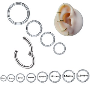 Segmentring piercing ring helix piercings chirurgenstahl-Silber Universal Scharniersegment für Septum, Nase, Lippe, Ohr Bild 1