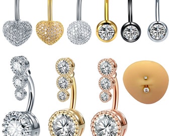Belly Button Piercing 14G Titan Kristall Bauchnabelpiercing / Silber / Rosegold /Gold/ Bauchnabel Piercing / Bauchnabel Ring / Bauchnabel