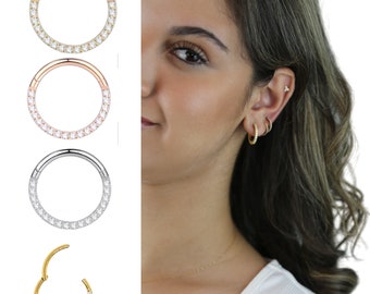 Segment articulé en titane 16g - Boucles d’oreilles cartilage - Cerceau de nez - Boucles d’oreilles cerceau - Helix Hoop -Nose Piercing - Boucles d’oreilles minimalistes – Piercing