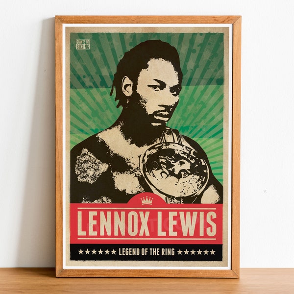 Lennox Lewis, Boxing Print, Boxing Poster, Boxing Wall Art, Boxing Art, Boxers Print, Boxers Poster, Boxers Wall Art, Sports Poster.