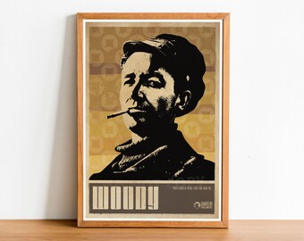 Woody Guthrie, Folk Music Print, Folk Poster, Folk Wall Art, Folk Art, Retro Folk Poster, Folk Music Wall Art, Folk Print, Folk Music.