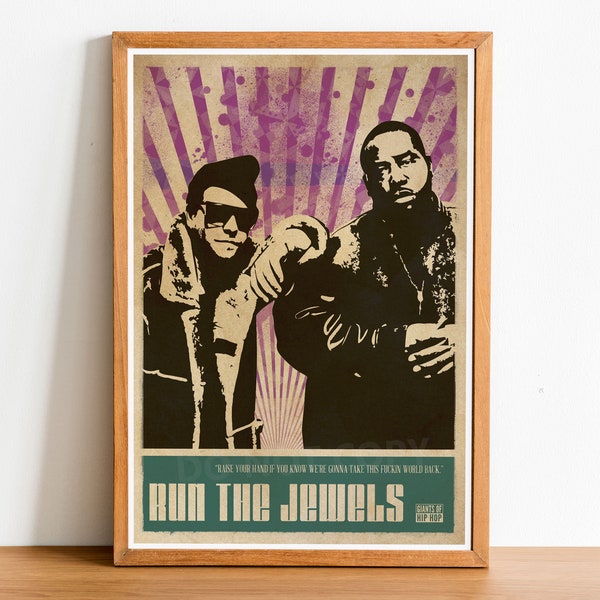 Run The Jewels, Hip Hop Music Print, Hip Hop Poster, Hip Hop Wall Art, Hip Hop Art, Retro Hip Hop Poster, Hip Hop Music Wall Art