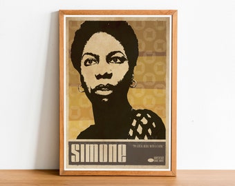 Nina Simone Jazz Music Print, Jazz Poster, Jazz Wall Art, Jazz Art, Jazz Music, Jazz Music Print, Retro Jazz Poster