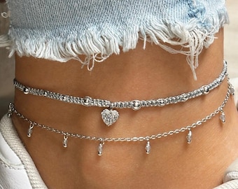 Anklet, women's anklet, silver anklet, special jewelry, women's anklet, anklet, high-quality fashion jewelry, summer jewelry