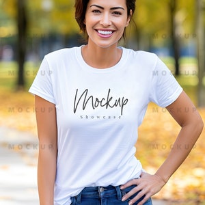 Gildan 2000 Tshirt Mockup Unisex Crewneck T Shirt Print on Demand Mockup for Womens T-Shirt Model Mockup Nature Lifestyle Mocks