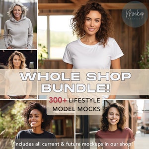 Whole Shop Mockup Bundle, Bella Canvas 3001, Gildan 18500, Gildan 18000, Model Mockups Lifestyle Mock-ups Lifestyle Photography POD Mock Ups