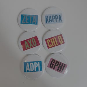 Color block sorority pins