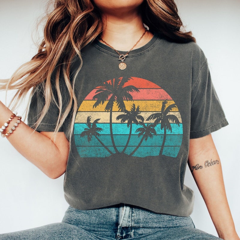 Palm Trees Print Sleep Shirt