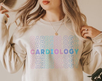 Cardiology Sweatshirt Cardiac Nurse Crewneck Sweater, Cardiologist Gift For Cardiovascular Nurse Graduation, Heart Nurse Appreciation Gift