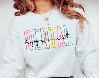 Dental Hygienist Crewneck Sweatshirt Dental Sweatshirt Aesthetic Dental Hygienist Pullover RDH Sweatshirt, Registered Dental Hygienist Shirt