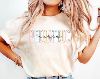 Comfort Colors® Pediatric Nurse Shirt Cute PEDS Nurse T-shirt Pediatrics RN Tee, Gift For Pediatric Nurse Graduation PEDS Nurse Appreciation