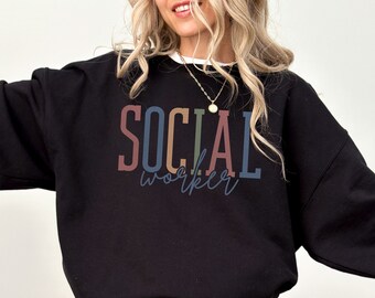 Social Worker Sweatshirt Classic Social Worker Therapy Crewneck Sweater, Social Work Student Grad Gift For Future Healthcare Social Worker