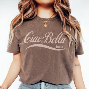 Comfort Colors® Ciao Bella Italia Shirt Classic Hello Beautiful Tee, Italian Vacation Lover Gift, Trendy Italy Summer Travel Y2K Graphic Tee