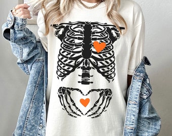 Comfort Colors® Halloween Maternity Shirt Halloween Pregnancy Reveal T-shirt Cute Halloween Mama To Be Shirt Halloween Tee For Pregnant Mom