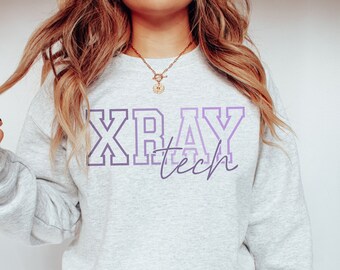 Xray Tech Sweatshirt X-Ray Tech Crewneck Purple Aesthetic Rad Tech Sweater, Radiologic Technologist Shirt, Cute Xray Tech Gift For Xray Grad