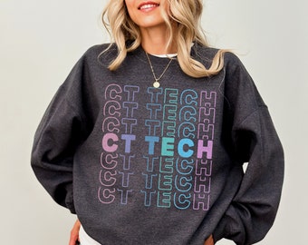CT Tech Sweatshirt CT Technologist Crewneck, CT Tech Grad Gift For Rad Tech Computed Tomography Radiography Student, Cat Scan Tech Sweater