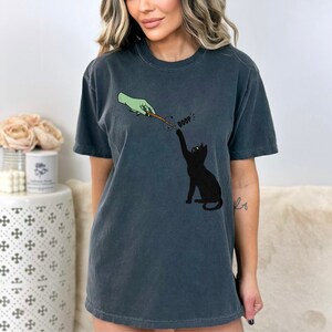Comfort Colors® Funny Cat Halloween Shirt, Cute Witchy Cat Lover Tshirt, Magical Black Cat Lover Shirt Spooky Halloween Tee Gift For Cat Mom Pepper