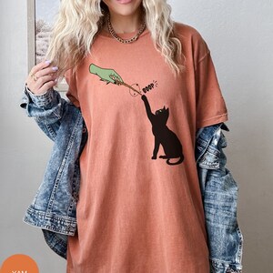 Comfort Colors® Funny Cat Halloween Shirt, Cute Witchy Cat Lover Tshirt, Magical Black Cat Lover Shirt Spooky Halloween Tee Gift For Cat Mom Yam