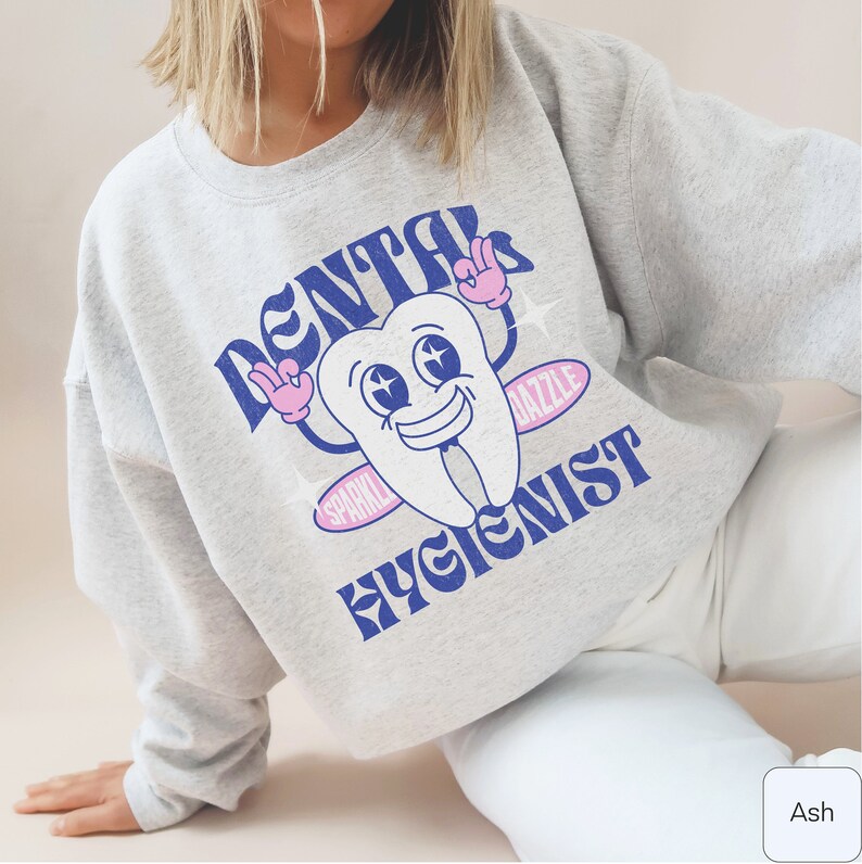 Retro Dental Hygienist Sweatshirt Dental Hygienist Crewneck Gift for