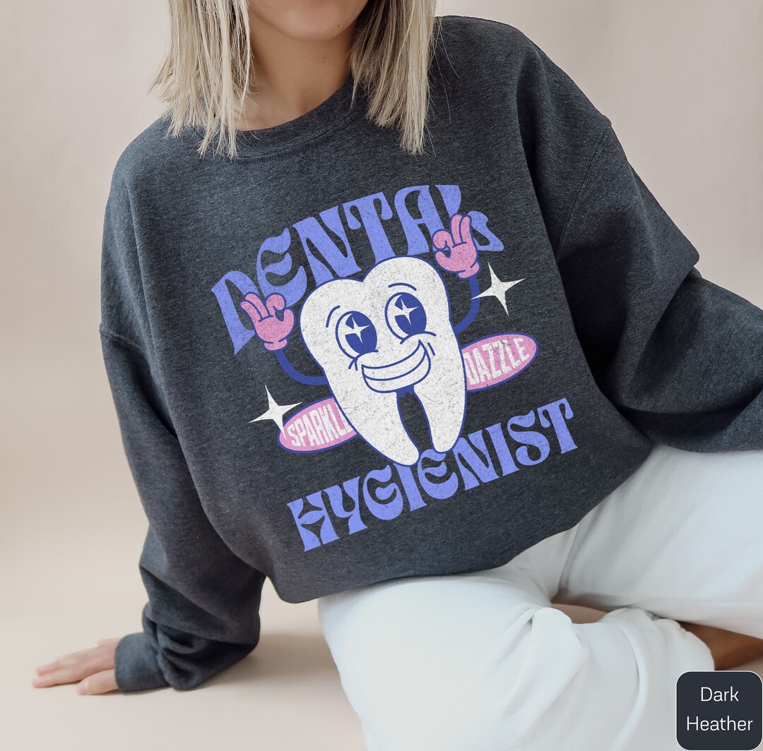 Retro Dental Hygienist Sweatshirt Dental Hygienist Crewneck Gift for