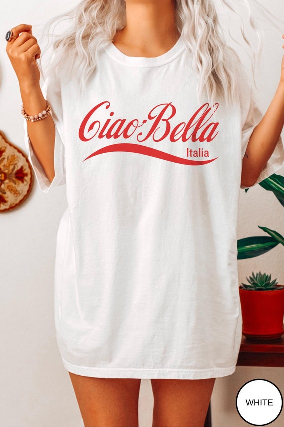 Comfort Colors® Ciao Bella Italia Shirt Classic Hello Beautiful Tee, Italian Vacation Lover Gift, Cute Italy Summer Travel Y2K Graphic Tee