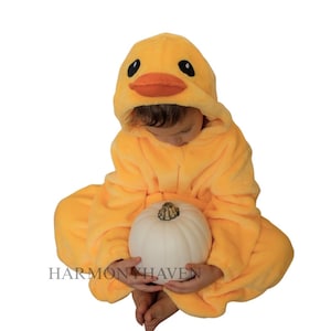 Toddler Baby Duck Costume | Kids Halloween Costume | Furry Animal Jumpsuit | Baby & Toddler Dress Up Playsuit | Boys Girls Farm Costume