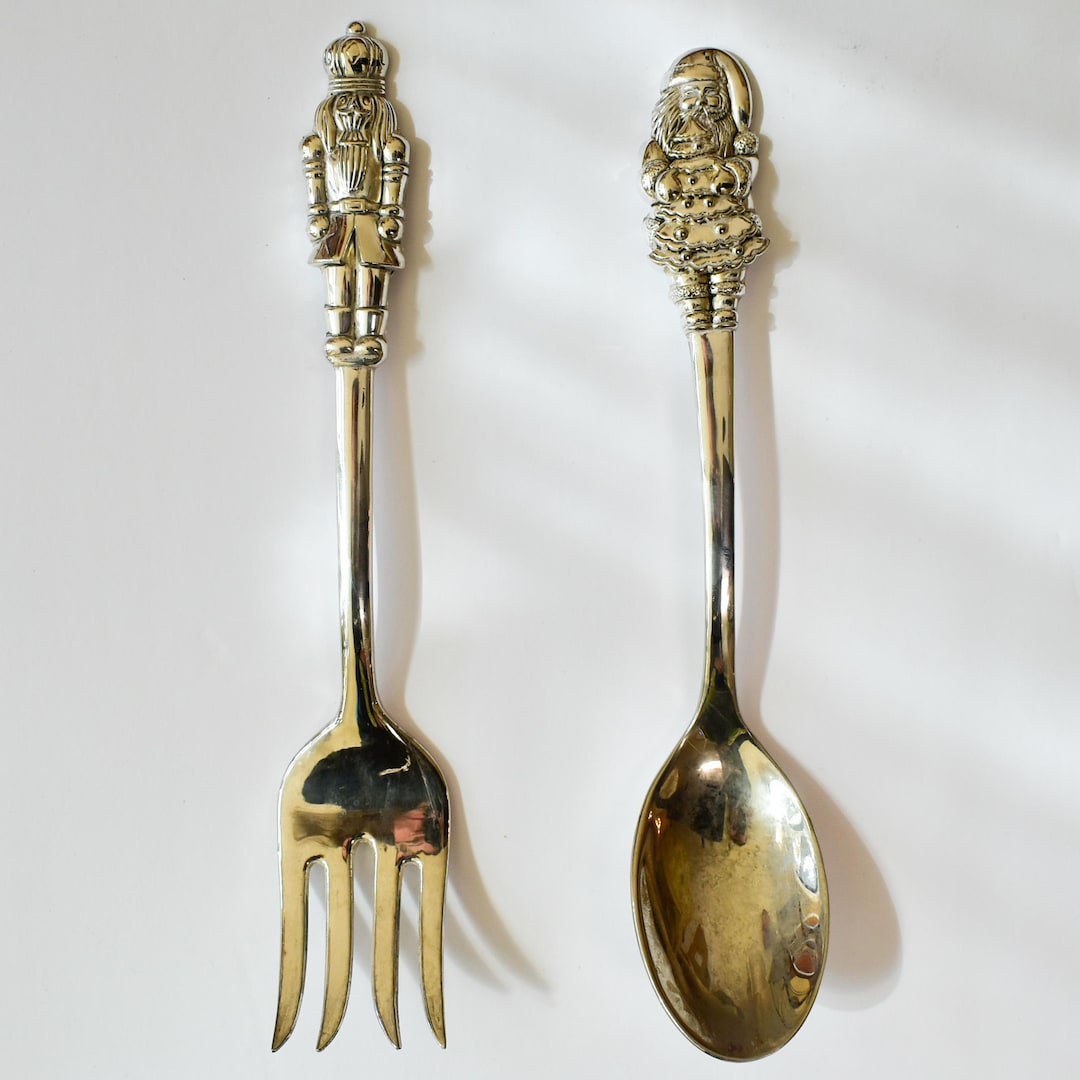 Intl Silver Co. Silverplate Serving Fork and Spoon, Holiday Silverplate ...