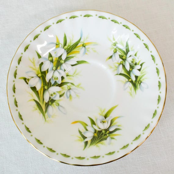 Vintage Royal Albert Snowdrops Bone China Saucer | Made in England
