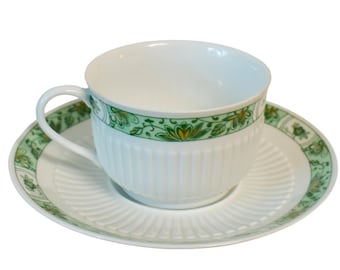 Raynaud Ceralene Rouen Celadon Cups & Saucers Set of 4 Vintage