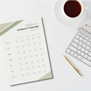 Weekly Workout Tracker - Minimalist Design - Habit Tracker - Printable