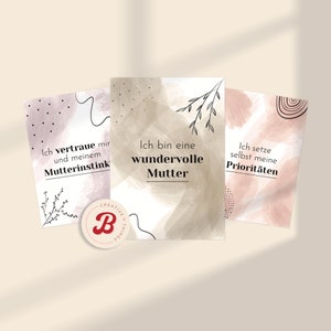 Affirmatiekaarten voor moeders | CANVA-sjabloon, PDF, PNG