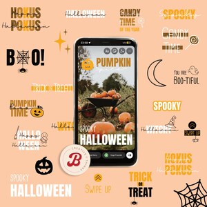 Story Stickers Halloween | Candle Template, Instagram, Facebook, PNG, SVG, PDF