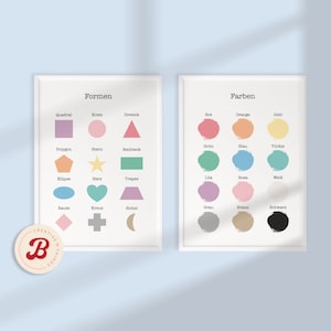 Montessori learning poster for kids | shapes and colors