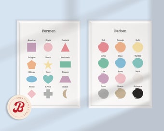 Montessori learning poster for kids | shapes and colors