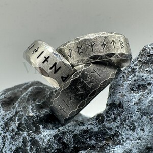 Viking Rune Ring, Odin Nordic Viking Ring, Gothic Letter Viking Ring, Viking Amulet Rune Rings, Birthday Gifts, Anniversary Gifts image 3