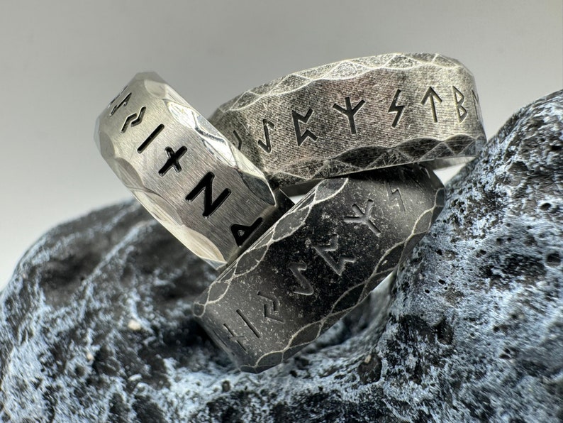 Viking Rune Ring, Odin Nordic Viking Ring, Gothic Letter Viking Ring, Viking Amulet Rune Rings, Birthday Gifts, Anniversary Gifts image 10