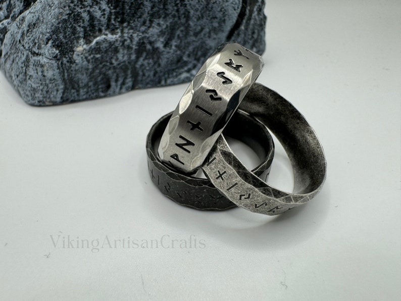 Viking Rune Ring, Odin Nordic Viking Ring, Gothic Letter Viking Ring, Viking Amulet Rune Rings, Birthday Gifts, Anniversary Gifts image 2