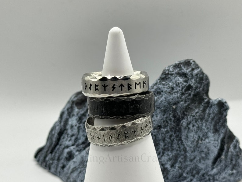 Viking Rune Ring, Odin Nordic Viking Ring, Gothic Letter Viking Ring, Viking Amulet Rune Rings, Birthday Gifts, Anniversary Gifts image 6