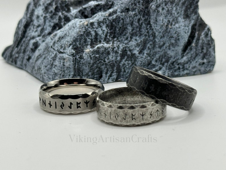 Viking Rune Ring, Odin Nordic Viking Ring, Gothic Letter Viking Ring, Viking Amulet Rune Rings, Birthday Gifts, Anniversary Gifts image 7