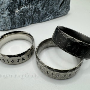 Viking Rune Ring, Odin Nordic Viking Ring, Gothic Letter Viking Ring, Viking Amulet Rune Rings, Birthday Gifts, Anniversary Gifts image 5