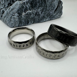 Viking Rune Ring, Odin Nordic Viking Ring, Gothic Letter Viking Ring, Viking Amulet Rune Rings, Birthday Gifts, Anniversary Gifts image 8