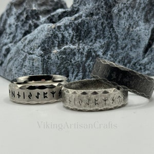 Viking Rune Ring, Odin Nordic Viking Ring, Gothic Letter Viking Ring, Viking Amulet Rune Rings, Birthday Gifts, Anniversary Gifts image 9