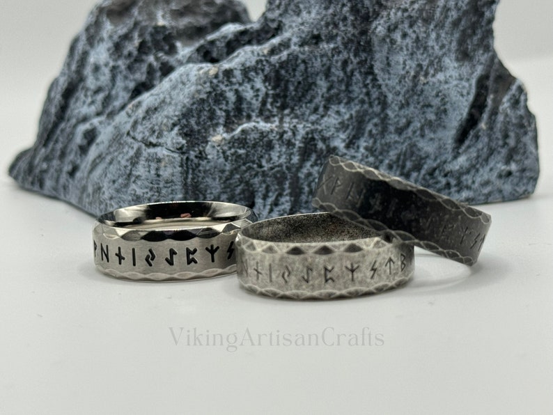 Viking Rune Ring, Odin Nordic Viking Ring, Gothic Letter Viking Ring, Viking Amulet Rune Rings, Birthday Gifts, Anniversary Gifts image 9