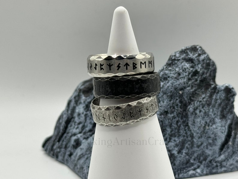 Viking Rune Ring, Odin Nordic Viking Ring, Gothic Letter Viking Ring, Viking Amulet Rune Rings, Birthday Gifts, Anniversary Gifts image 4