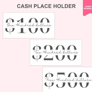 Cash envelope Placeholder | Minimalist Placeholder | Money Placeholder | Cash Placeholder | 100 | 500 | 1,000 | 2,000 | 5,000 | 10,000