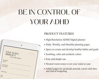 ADHD デジタル プランナー | メンタル ヘルス | セルフ ケア プランナー | デイリー プランナー | 2023 デジタル プランナー | ウィークリー プランナー | デジタル テンプレート