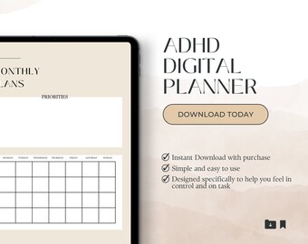 ADHD デジタルプランナー、ウィークリープランナー 2023、iPad プランナー、セルフケアプランナー、メンタルヘルス、GoodNotes プランナー、PDF ADHD 組織