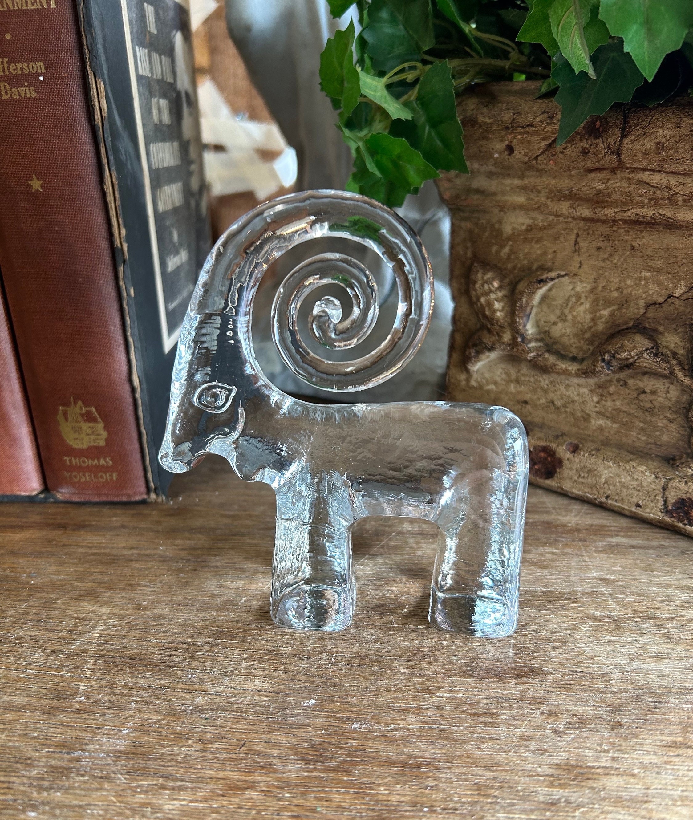 Kosta Boda Art Glass Bock (ram) Bertil Vallien Zoo Series