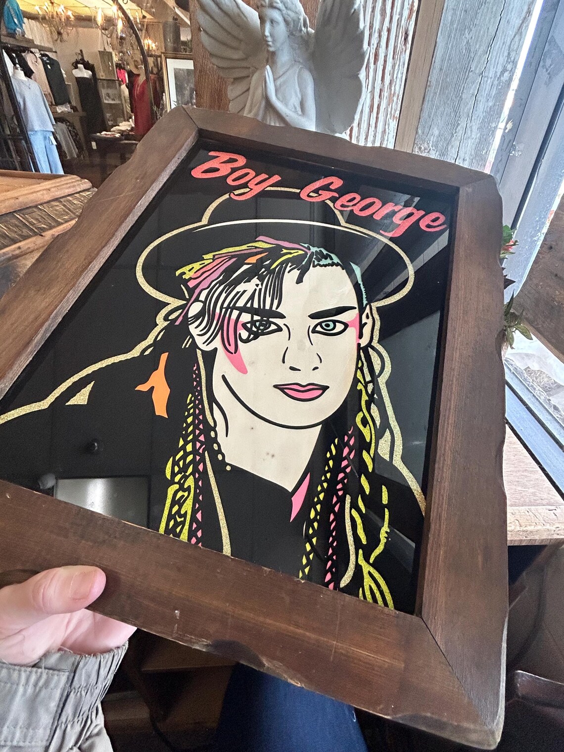 Vintage Boy George Wall Hanging. Framed Boy George Wall Art. 1981 ...